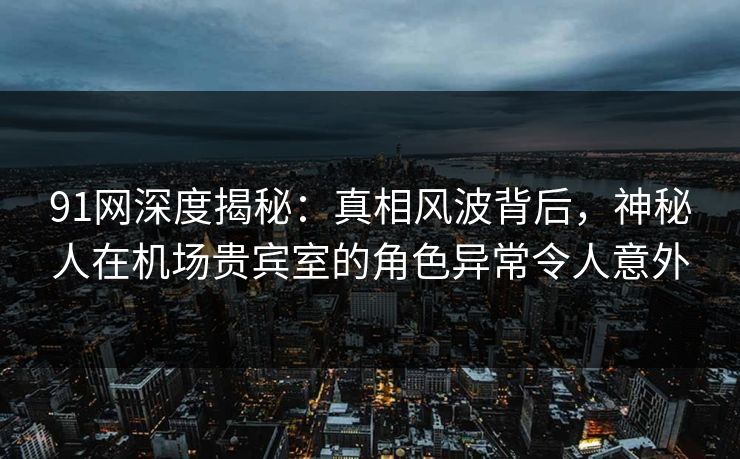 91网深度揭秘：真相风波背后，神秘人在机场贵宾室的角色异常令人意外
