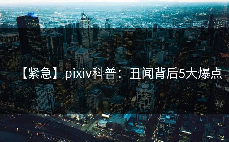 【紧急】pixiv科普：丑闻背后5大爆点