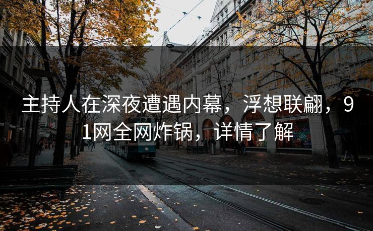 主持人在深夜遭遇内幕，浮想联翩，91网全网炸锅，详情了解