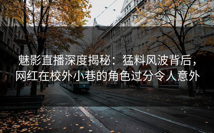 魅影直播深度揭秘：猛料风波背后，网红在校外小巷的角色过分令人意外
